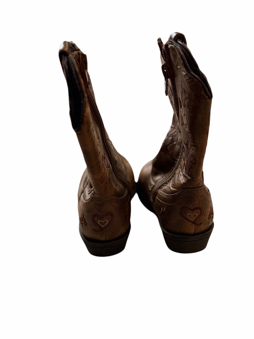 Kids Brown Embroidered Western Boots - Classic Cowboy Style - Picture 3 of 5